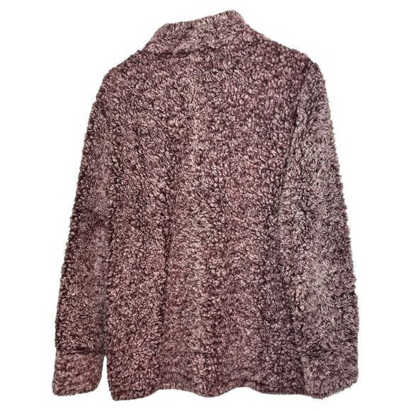 Weatherproof Women's L 1/4 Zip Teddy Fleece Pullover Maroon Mauve‎ Cozy Winter - Picture 5 of 8